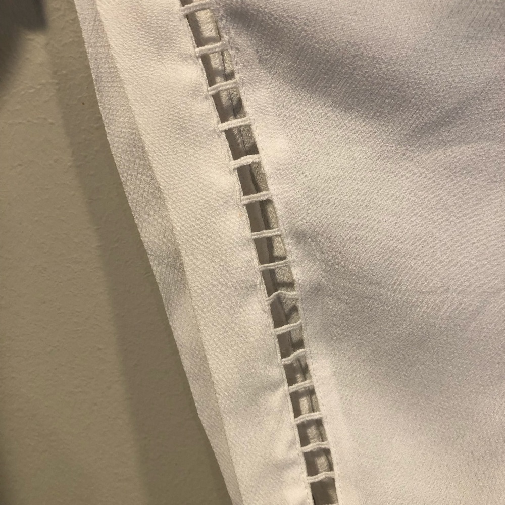 Loft Flutter Sleeve V-Back Top With Embroidery - image 4